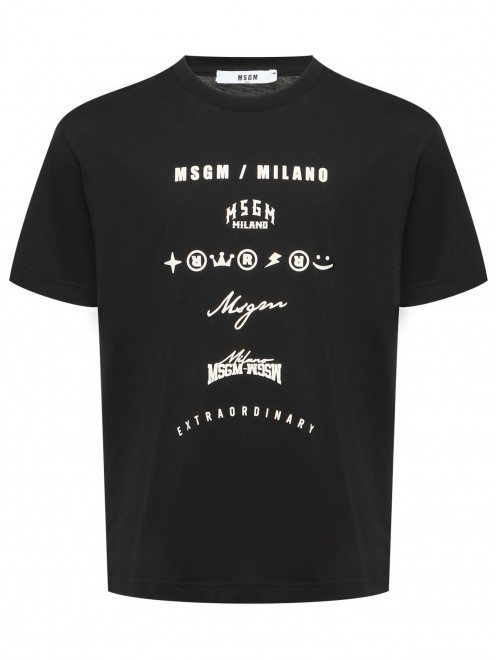 Футболка из хлопка с логотипом MSGM - Общий вид