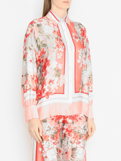 Блуза из вискозы с цветочным узором Ermanno Firenze - МодельВерхНиз