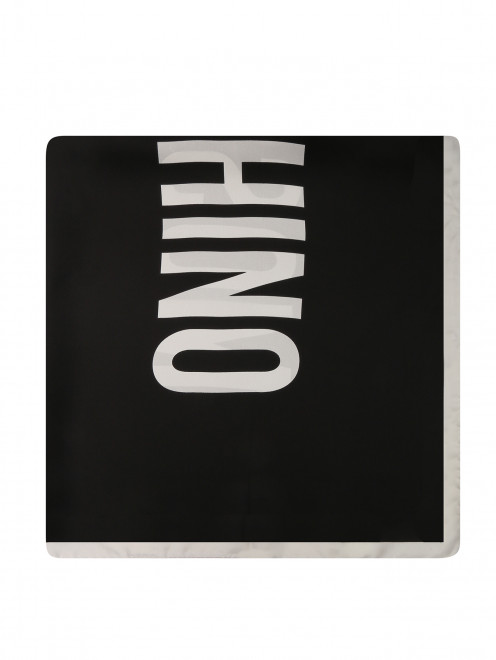 Платок из шелка с логотипом и контрастной отделкой Moschino - Общий вид
