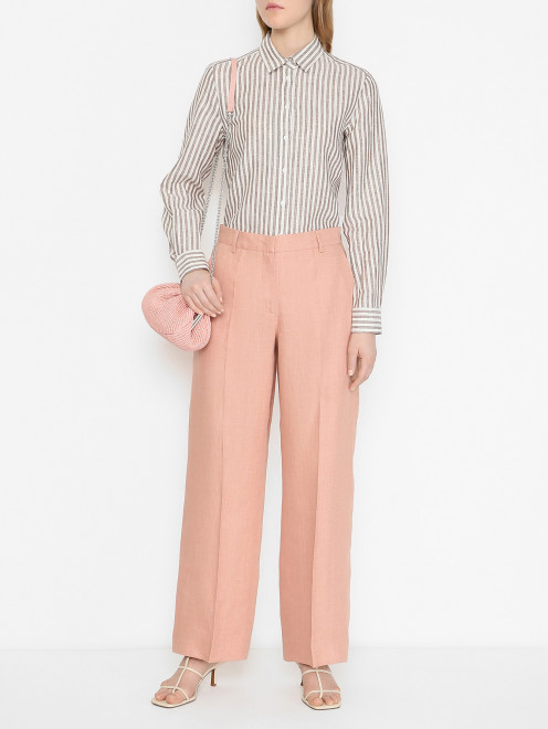 Льняная рубашка в полоску Weekend Max Mara - МодельОбщийВид