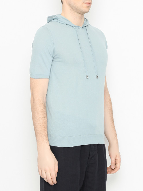 Джемпер из хлопка с коротким рукавом и капюшоном Doriani Cashmere - МодельВерхНиз