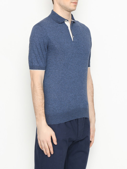 Джемпер из хлопка и кашемира с воротом поло Doriani Cashmere - МодельВерхНиз