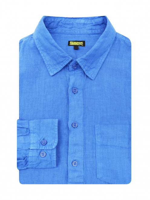 Однотонная рубашка из льна Blauer - Общий вид