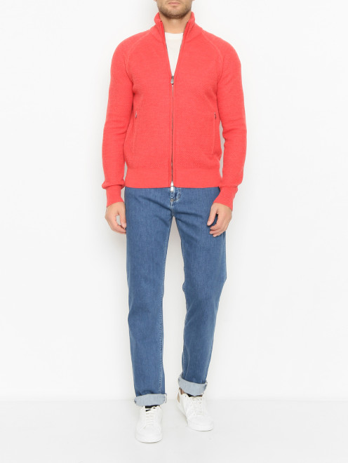 Кардиган из шерсти на молнии Piacenza Cashmere 1733 - МодельОбщийВид