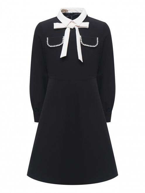 Платье-миди с контрастным воротом Elie Saab - Общий вид