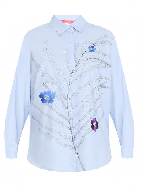 Рубашка из  хлопка с цветочным узором Marina Rinaldi - Общий вид