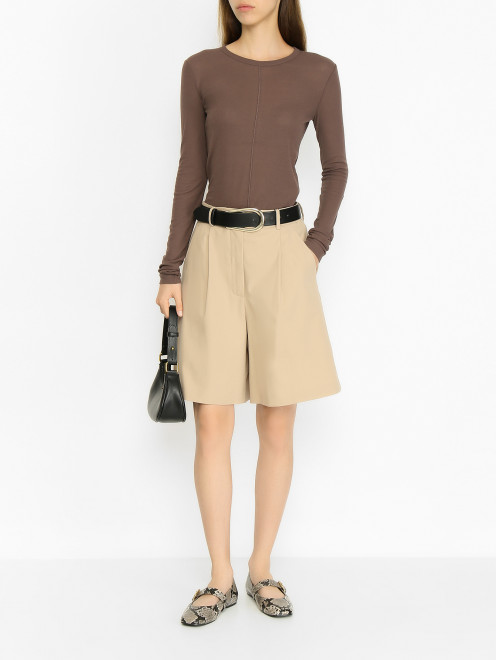Шорты-бермуды из хлопка Weekend Max Mara - МодельОбщийВид