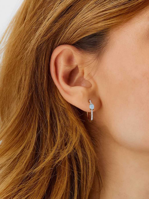 Серьги из золота с аквамарином Nanis - МодельОбщийВид