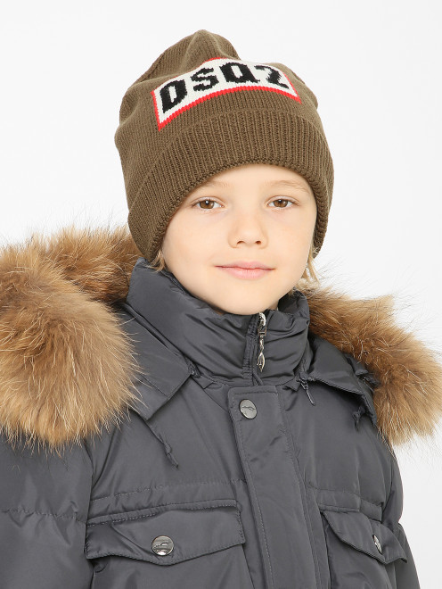 Шапка из смешанной шерсти с логотипом Dsquared2 - МодельОбщийВид