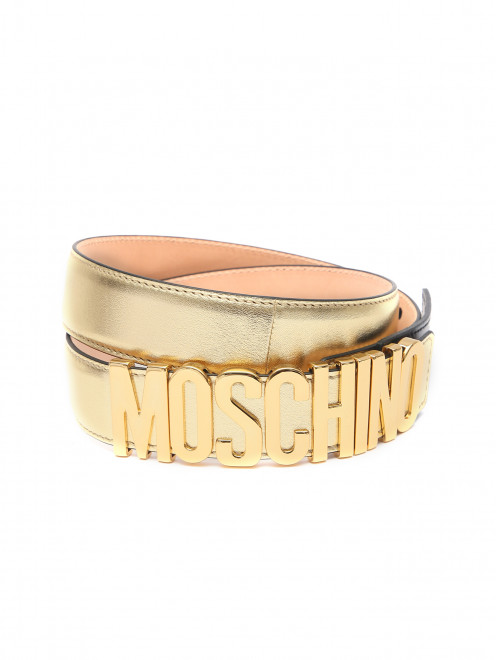 Ремень из кожи с логотипом Moschino - Общий вид
