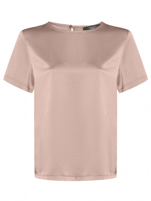 Атласный топ с короткими рукавами Weekend Max Mara - Общий вид