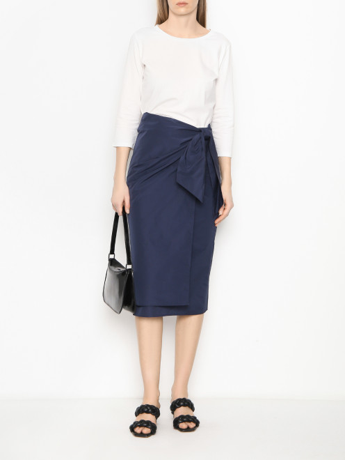 Однотонный лонгслив с рукавами 3/4 из хлопка Weekend Max Mara - МодельОбщийВид