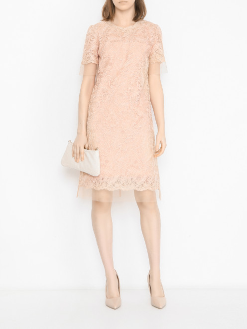 Платье мини из кружева Ermanno Scervino - МодельОбщийВид