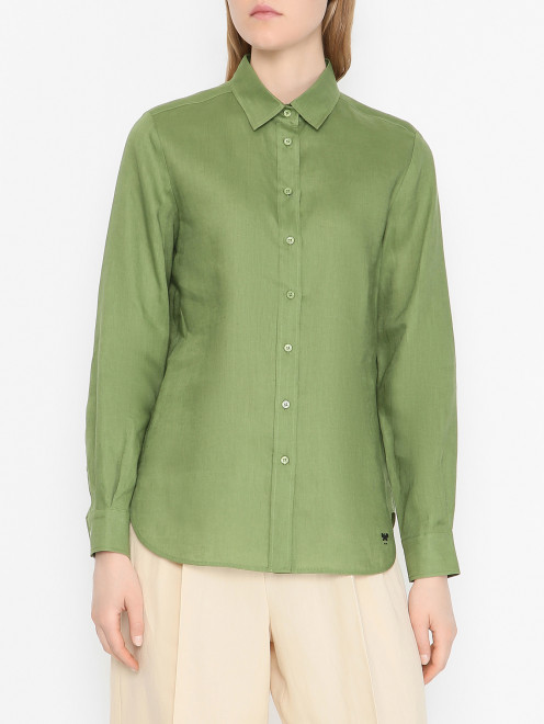 Льняная рубашка с логотипом Weekend Max Mara - МодельВерхНиз