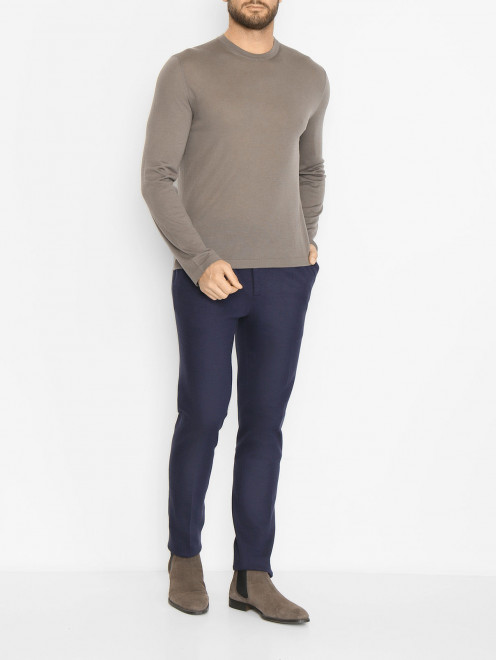 Базовый джемпер из шерсти Piacenza Cashmere 1733 - МодельОбщийВид