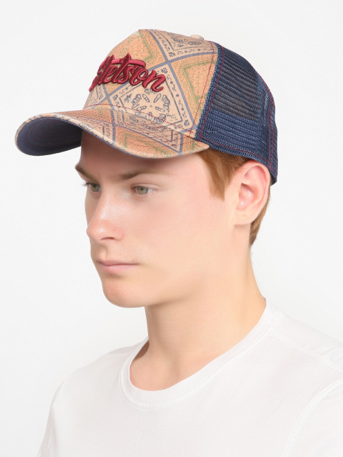 Бейсболка из хлопка с узором Stetson - МодельОбщийВид