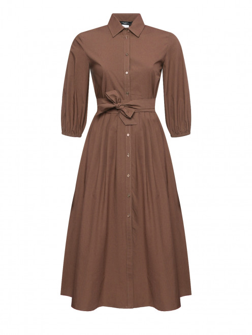 Платье-макси из хлопка с поясом Weekend Max Mara - Общий вид