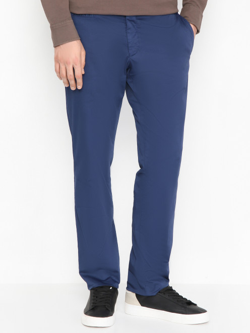 Брюки однотонные из хлопка Doriani Cashmere - МодельВерхНиз
