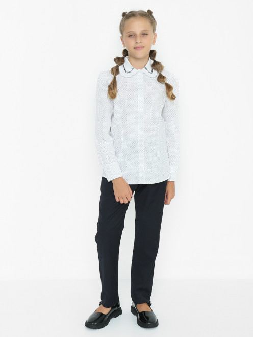 Блуза из хлопка в горошек Aletta Couture - МодельОбщийВид