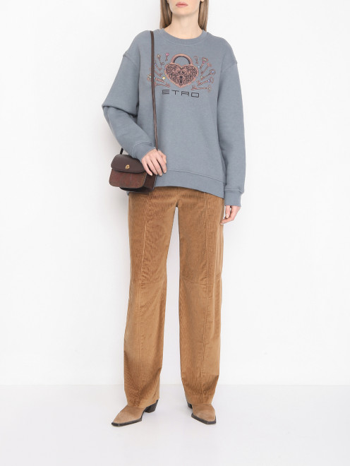 Толстовка из хлопка с узором Etro - МодельОбщийВид