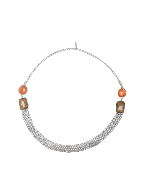 Ожерелье из металла с крупными камнями Alberta Ferretti - Общий вид