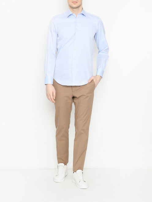 Рубашка из хлопка с узором "Полоска" Doriani Cashmere - МодельОбщийВид