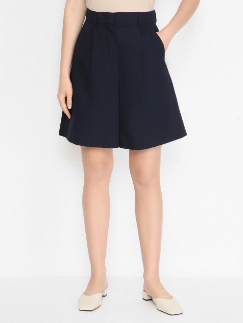 Шорты из хлопка с защипами Weekend Max Mara - МодельВерхНиз