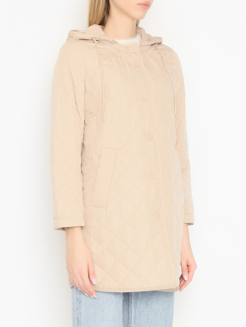 Стеганая куртка с поясом и капюшоном Weekend Max Mara - МодельВерхНиз