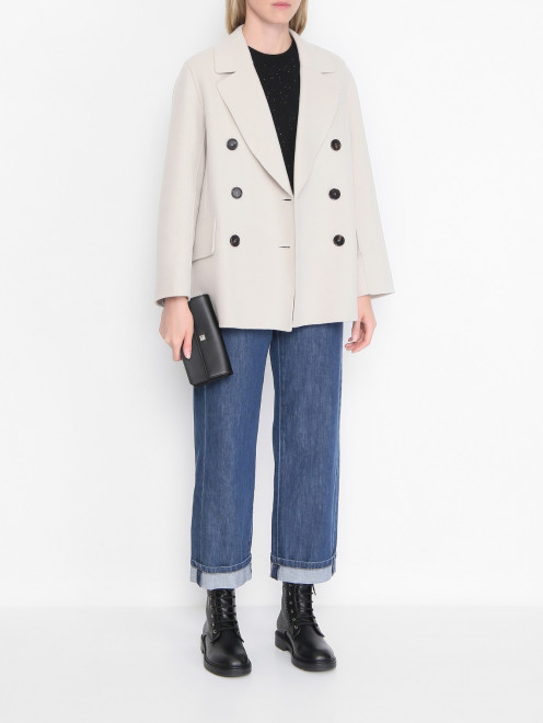 Полупальто на пуговицах из шерсти Max Mara - МодельОбщийВид