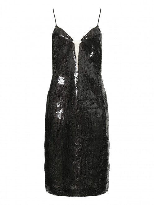 Платье-миди из пайеток на тонких бретелях Alberta Ferretti - Общий вид