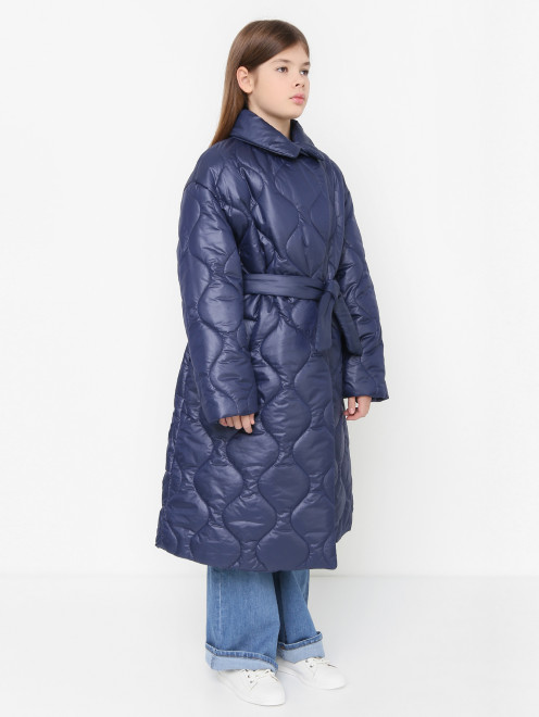 Стеганое пальто с поясом MONNALISA - МодельВерхНиз