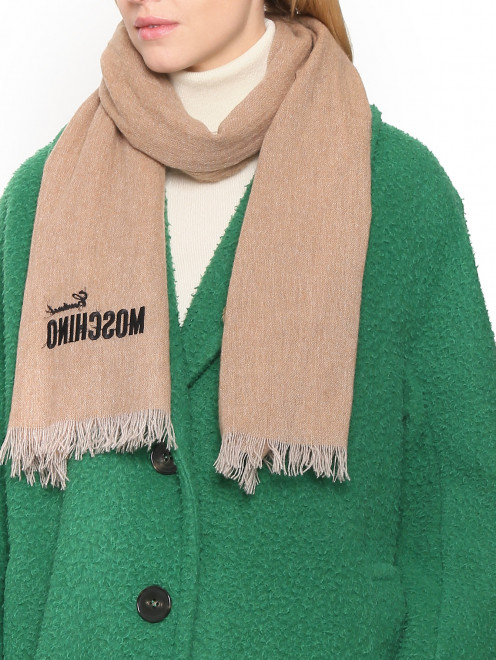 Шарф из кашемира с вышивкой Moschino - МодельОбщийВид