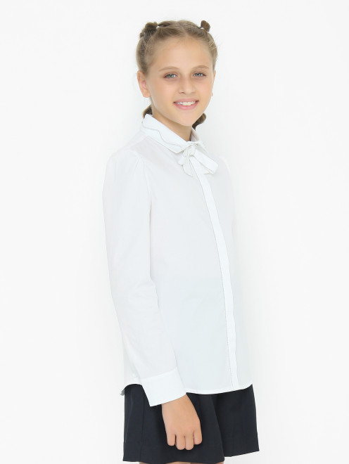Блуза из хлопка с бантом Aletta Couture - МодельВерхНиз