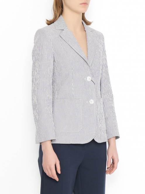 Жакет из хлопка с узором полоска Weekend Max Mara - МодельВерхНиз