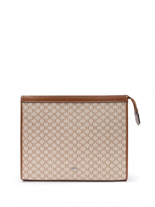 Сумка из кожи и хлопка с монограммой. Max Mara - Общий вид