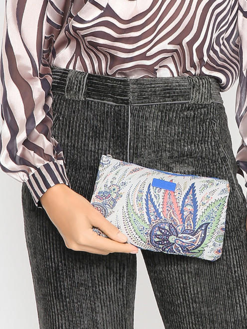Косметичка на молнии с узором пейсли Etro - МодельОбщийВид