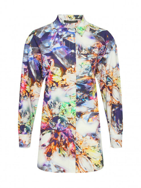 Удлиненная блуза из хлопка с узором Marina Rinaldi - Общий вид