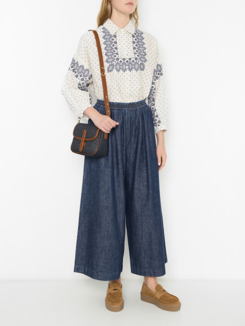 Брюки из денима на резинке Weekend Max Mara - МодельОбщийВид