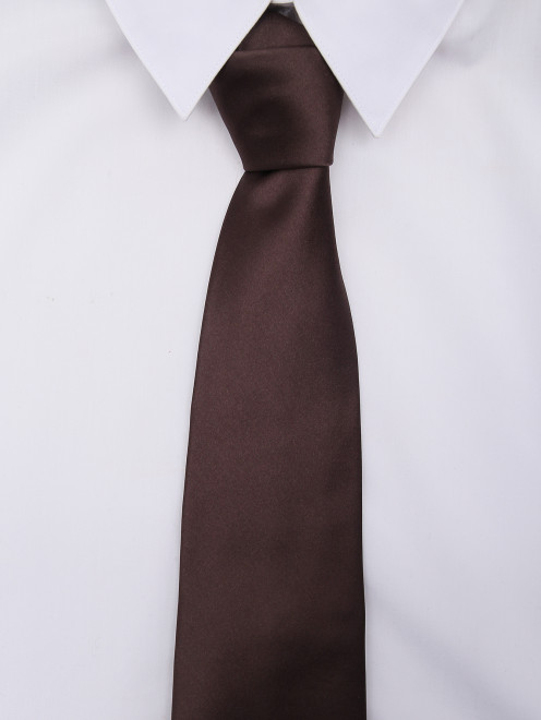 Однотонный галстук из шелка Isaia - МодельОбщийВид