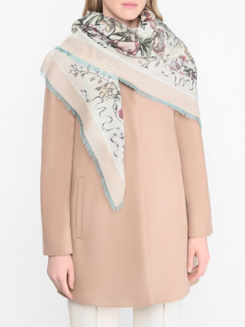 Платок из шерсти с узором Max Mara - МодельОбщийВид