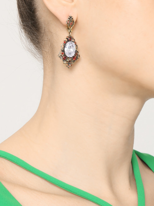 Серьги из металла с кристаллами Fiore di Firenze - МодельОбщийВид