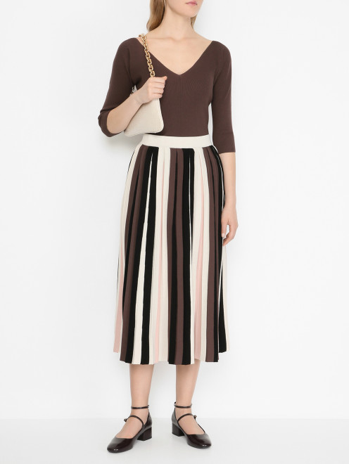 Трикотажная юбка-плиссе Weekend Max Mara - МодельОбщийВид