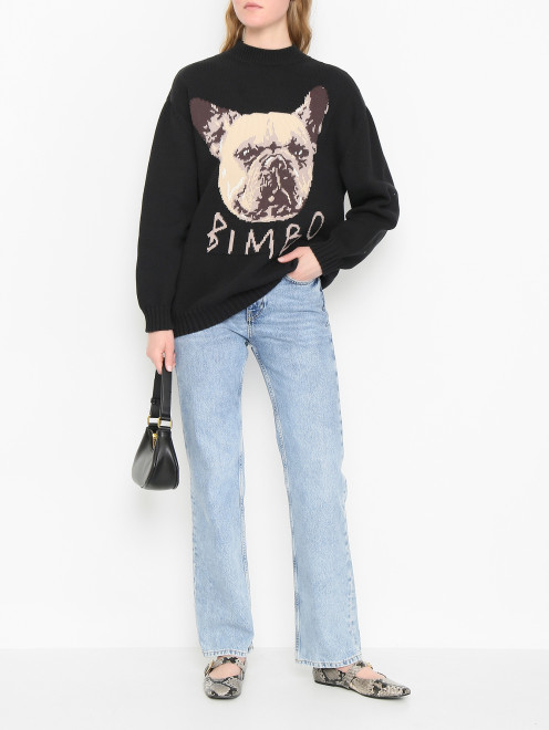 Трикотажный джемпер крупной вязки Moschino - МодельОбщийВид