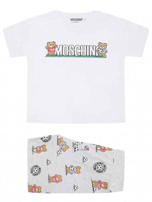 Костюм с принтом и шортами Moschino - Общий вид