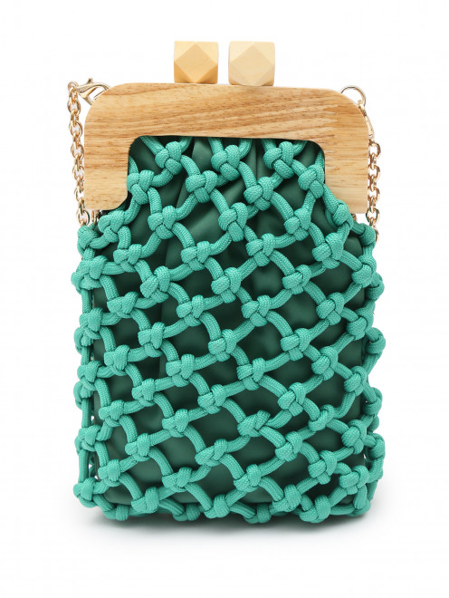 Сумка из текстиля и дубового дерева на цепочке Marina Rinaldi - Общий вид