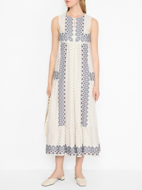 Платье из хлопка с узором Weekend Max Mara - МодельОбщийВид
