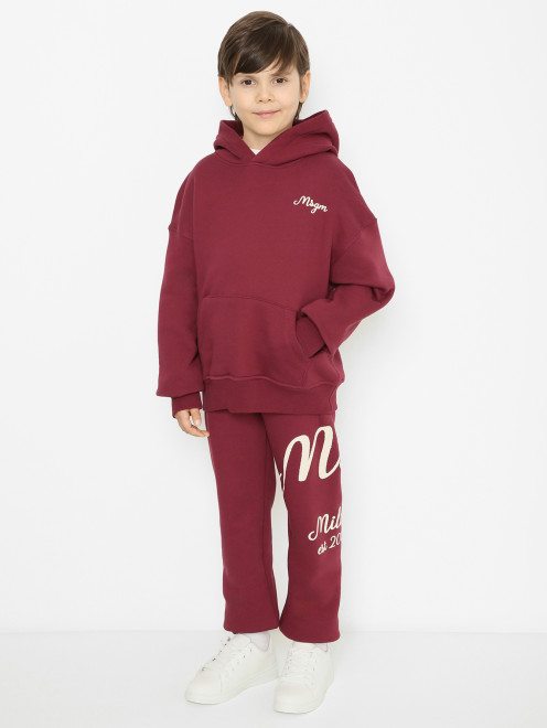 Худи из хлопка с логотипом MSGM - МодельОбщийВид