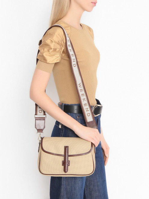 Сумка из канваса и кожи Weekend Max Mara - МодельВерхНиз