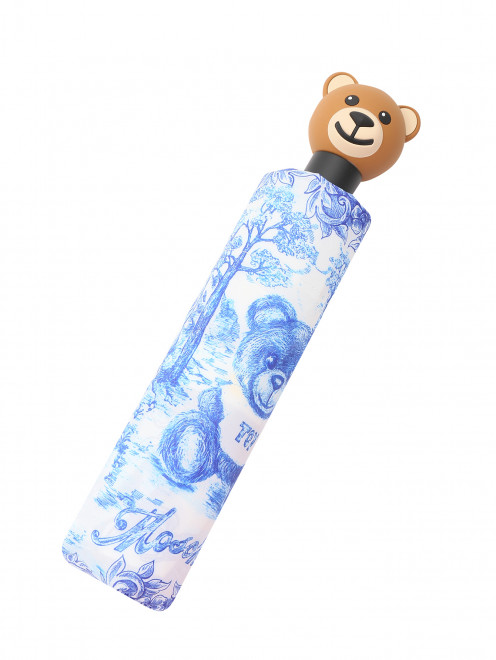 Складной зонт с ручкой-мишкой Moschino - Обтравка1