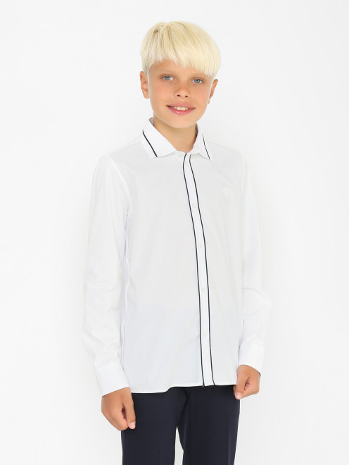 Рубашка из хлопка с вышивкой Aletta Couture - МодельВерхНиз